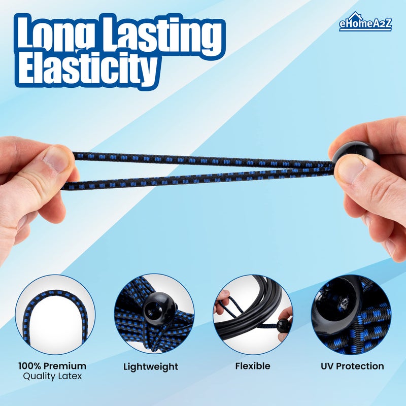 Ehomea2Z Ball Bungee Cords 50 Pack 9-Inch Diameter Bungee Balls For Canopy Net Posts Garden Tools Cords 5Mm Weather-Resistant Cord 100% Latex Uv Treated - Ideal For Indoor And Outdoor Use - Image 3