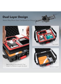 SYMIK SYMIK P330-MMDL Dual Layer Mini 4 Pro Case, Waterproof Hard Carrying Case for DJI Mini 4 Pro/Mini 3/Mini 3 Pro Fly More Combo, Fits DJI RC 2/RC, RC-N2/N1, Charger Hub, Tablet Holder, Landing Pad, iPad  - Image 3
