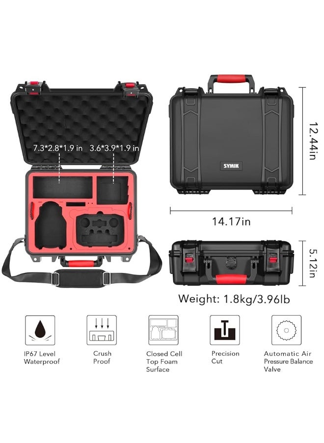 SYMIK - SYMIK P330-MMDL Dual Layer Mini 4 Pro Case, Waterproof Hard Carrying Case for DJI Mini 4 Pro/Mini 3/Mini 3 Pro Fly More Combo, Fits DJI RC 2/RC, RC-N2/N1, Charger Hub, Tablet Holder, Landing Pad, iPad - Image 1