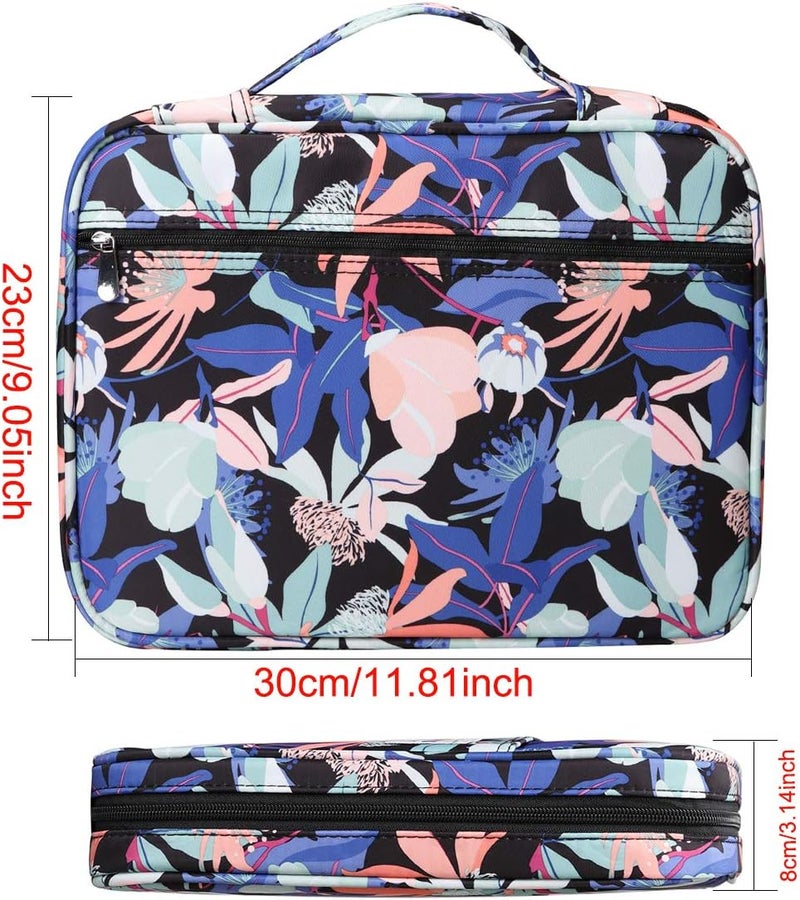 BOMKEE Coloring Pencil Case 220 Slots Pencils/Gel Pens Organizer Waterproof Travel Case Zipper Carrying Portable Pencil Markers Pen Holder Bag for Painter Writers School Students (Penglai Flower) - Image 3