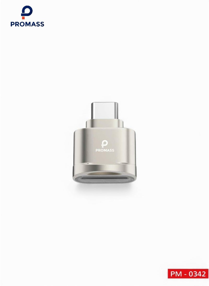 بروماس قارئ بطاقات ذاكرة SD/TF مع محول USB نوع C من ذاكرة صغيرة الى USB C، للابتوب وماك بوك وجوالات ايفون 15/16/17 برو ماكس, جالكسي وغير ذلك - Image 1