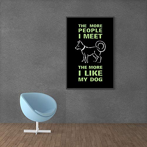 Inephos I Like My Dog Funny Poster Print (Size: 8 inch X 12 inch, Framed, Laminated Print) - Image 1