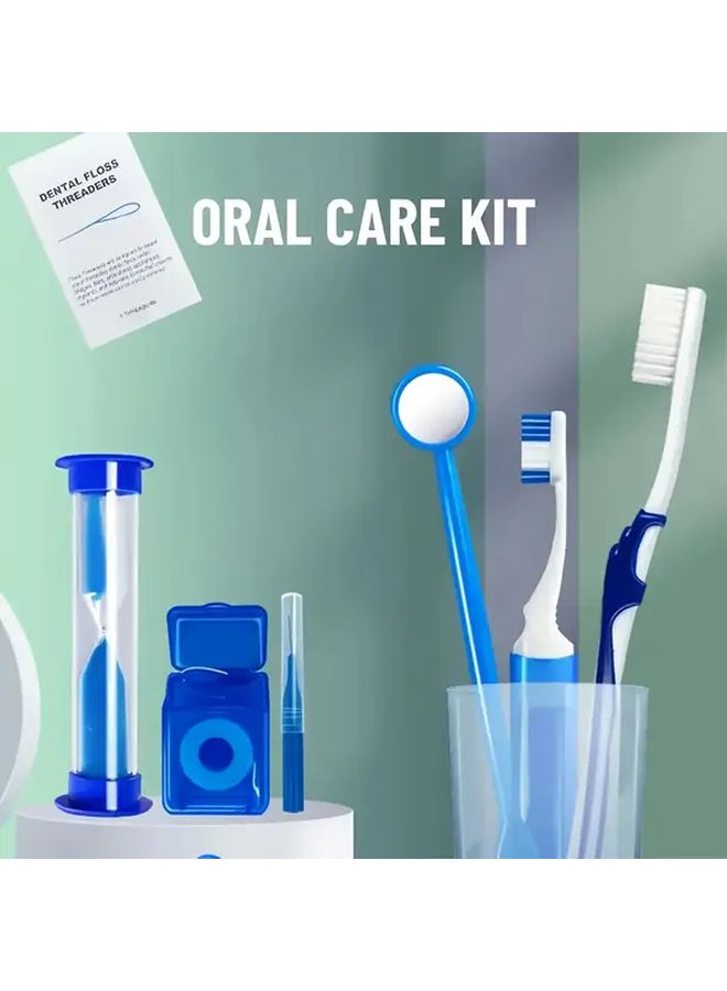 مجموعة العناية بالفم من أورانج للسفر مع فرش أسنان ناعمة الشعيرات وفرش تنظيف ما بين الأسنان - Image 3