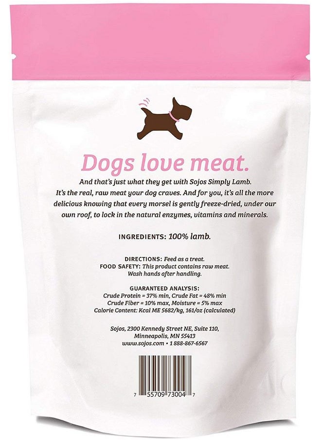 Sojos Sojos Simply Lamb Raw Freeze Dried Grain-Free Dog Treats, 4-Ounce each (Pack of 2)  - Image 2