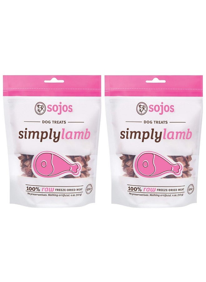 Sojos Sojos Simply Lamb Raw Freeze Dried Grain-Free Dog Treats, 4-Ounce each (Pack of 2)  - Image 1