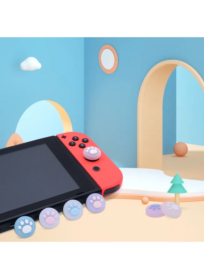 Switch Cat Claw Rocker Cover Joycon Key Cap NS Handle Jelly Cat Foot Silicone Cover-Product Color:Light Blue Bottom With White Feet - Image 2
