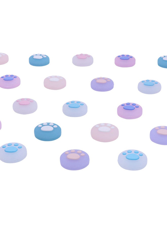 Switch Cat Claw Rocker Cover Joycon Key Cap NS Handle Jelly Cat Foot Silicone Cover-Product Color:Light Blue Bottom With White Feet - Image 3