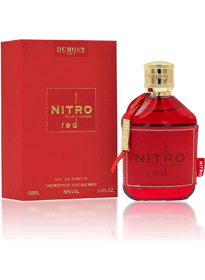 Dumont Nitro Red 3.4Oz Eau De Parfum Luxury Perfume For Men Fruit Woody Floral And Masculine Fragrance Long Lasting Cologne Mist And Body Spray For Him - Image 1