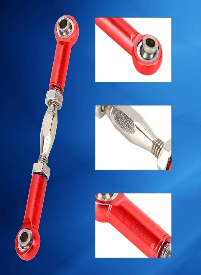Tbest RC Pull Rod, 6Pcs Adjustable Servo Links Tie Rod Aluminum Alloy Turnbuckle Rod Linkage Set for RC Hobby Car Model(Red) Rc Turnbuckles Rc Turnbuckles Front/Rear Upper Link Px9200-17 - Image 2