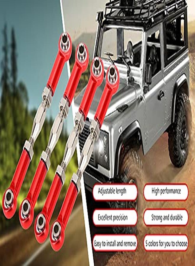Tbest RC Pull Rod, 6Pcs Adjustable Servo Links Tie Rod Aluminum Alloy Turnbuckle Rod Linkage Set for RC Hobby Car Model(Red) Rc Turnbuckles Rc Turnbuckles Front/Rear Upper Link Px9200-17 - Image 3