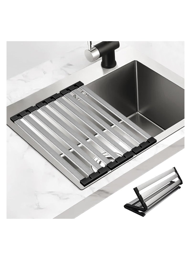 بيت الأناقة رف تجفيف أطباق قابل للطي من أرا هوم ل【رف تجفيف الأطباق فوق الحوض】نوفر لكم خمسة أحجام مختلفة تناسب معظم أحواض وأسطح المطابخ. قبل شراء رف تجفيف الأطباق القابل للطي فوق الحوض، يُرجى قياس أبعاد حوضك لاختيار الحجم المناسب! يُعد هذا المنظم الموفر للمساحة إضافة ممتازة لمستلزمات المطبخ ومستلزمات الشقة. مساعدكم الموثوق للحفاظ على مطبخ منظم - يُسهّل التنظيف ويحافظ على نظافة أسطح المطبخ!حوض المطبخ، رف تجفيف أطباق فوق الحوض، تخزين على سطح الحوض، غطاء رف تجفيف للحوض، مصفاة من الفولاذ المقاوم للصدأ - Image 1