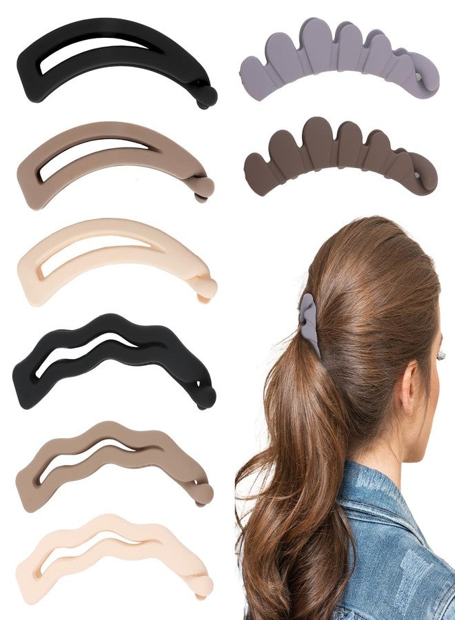 ANBALA 8Pcs Banana Clips For Women Matte Banana Clips for Thick Fine Hair Strong Hold Ponytail & Updos Holder, Medium Hair Claw Clips, 3 Styles - Image 1