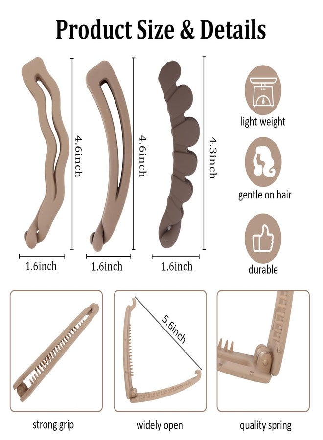 ANBALA 8Pcs Banana Clips For Women Matte Banana Clips for Thick Fine Hair Strong Hold Ponytail & Updos Holder, Medium Hair Claw Clips, 3 Styles - Image 2