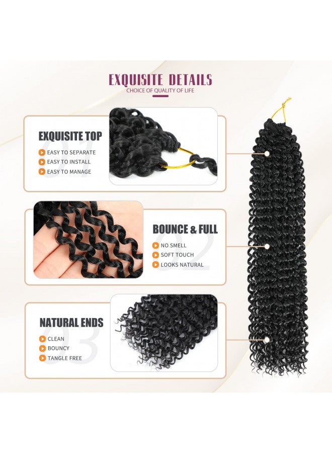 Dansama Passion Twist Hair Water Wave Crochet Hair for Black Women, Long Bohemian Braiding Hair for Boho Locs, Faux Locs, Butterfly Style Crochet Braids Hair Extensions (18inch, 1B, Economy Pack) - Image 3
