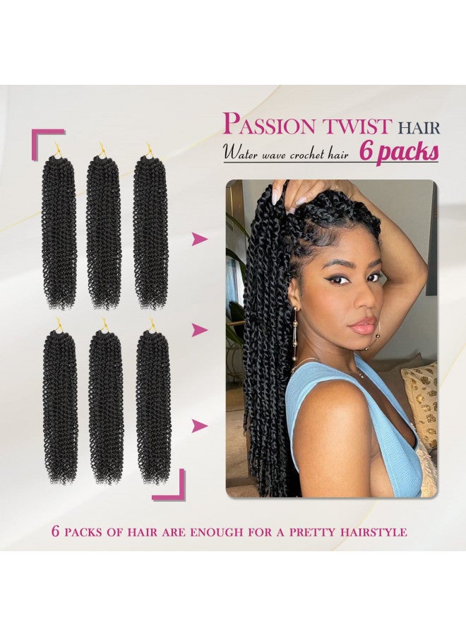 Dansama Passion Twist Hair Water Wave Crochet Hair for Black Women, Long Bohemian Braiding Hair for Boho Locs, Faux Locs, Butterfly Style Crochet Braids Hair Extensions (18inch, 1B, Economy Pack) - Image 1