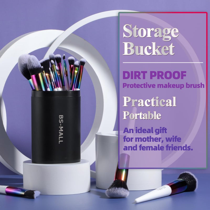 BS Mall BS-MALL Makeup Brushes Makeup Tools Kit Premium Synthetic Powder Foundation Contour Concealers Lip Brushes Set 18 Pcs - Image 2