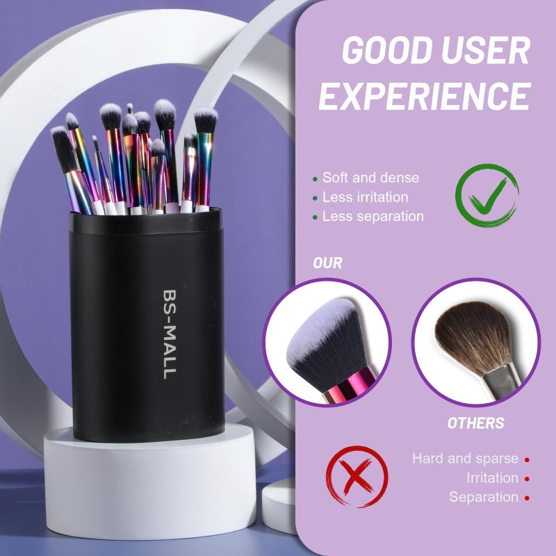 BS Mall BS-MALL Makeup Brushes Makeup Tools Kit Premium Synthetic Powder Foundation Contour Concealers Lip Brushes Set 18 Pcs - Image 5