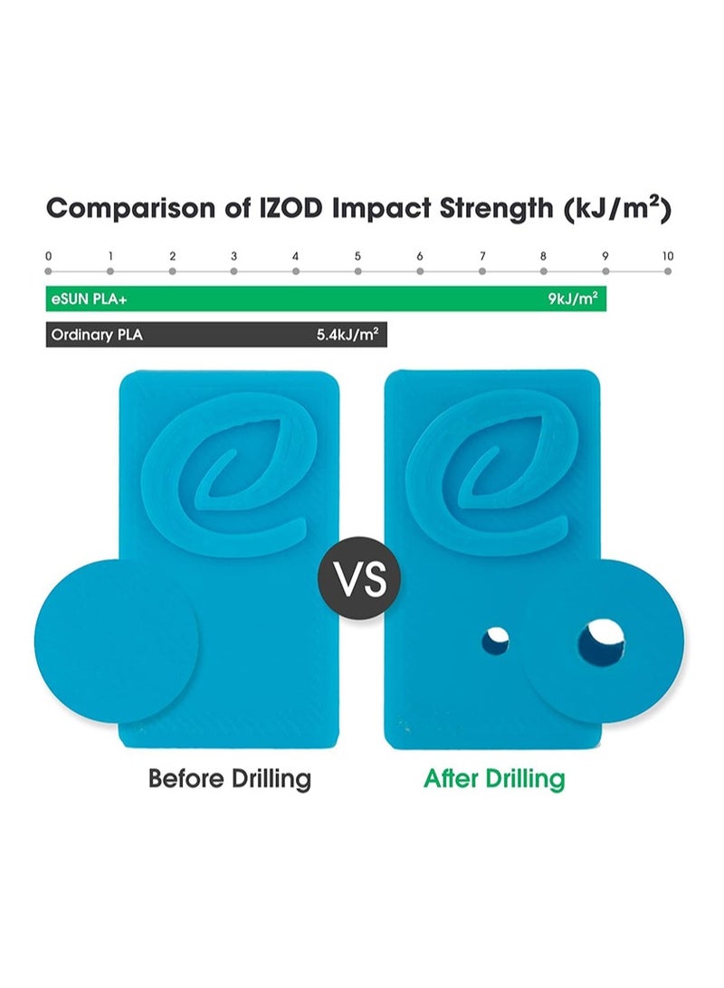 إي صن Esun Pla + 1.75mm أسود طابعة ثلاثية الأبعاد خيوط مقاومة للكسر بسلاسة 1 كجم بكرة - Image 3