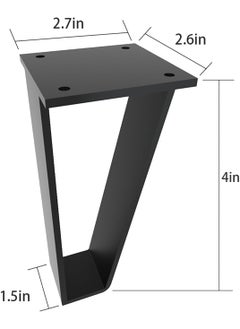 Hometrix Hometrix Metal Bench Legs Set of 4 TriangleShape Heavy Duty Table Legs Metal Couch Legs Furniture Legs Black Metal for Sofa Couch Dresser Metal Legs for Coffee Table 6 Inch  - Image 2