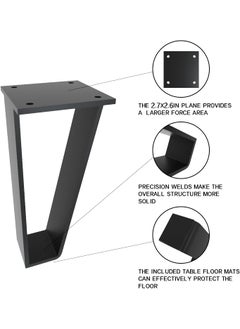 Hometrix Hometrix Metal Bench Legs Set of 4 TriangleShape Heavy Duty Table Legs Metal Couch Legs Furniture Legs Black Metal for Sofa Couch Dresser Metal Legs for Coffee Table 6 Inch  - Image 3