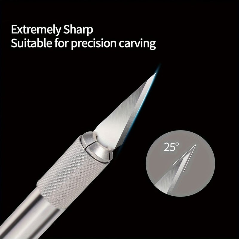 102 Pieces Craft Carving Knife Set With 100 Blades And 2 Handles For Art DIY Modeling And Precision Trimming - Image 4