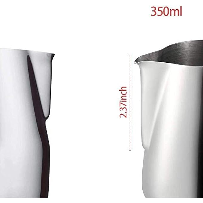 Unity Milk Frothing Pitcher Stainless Steel Latte Art Creamer Cup Silver For Espresso MachinesMirror Finished 12 Oz 350 Ml - Image 4