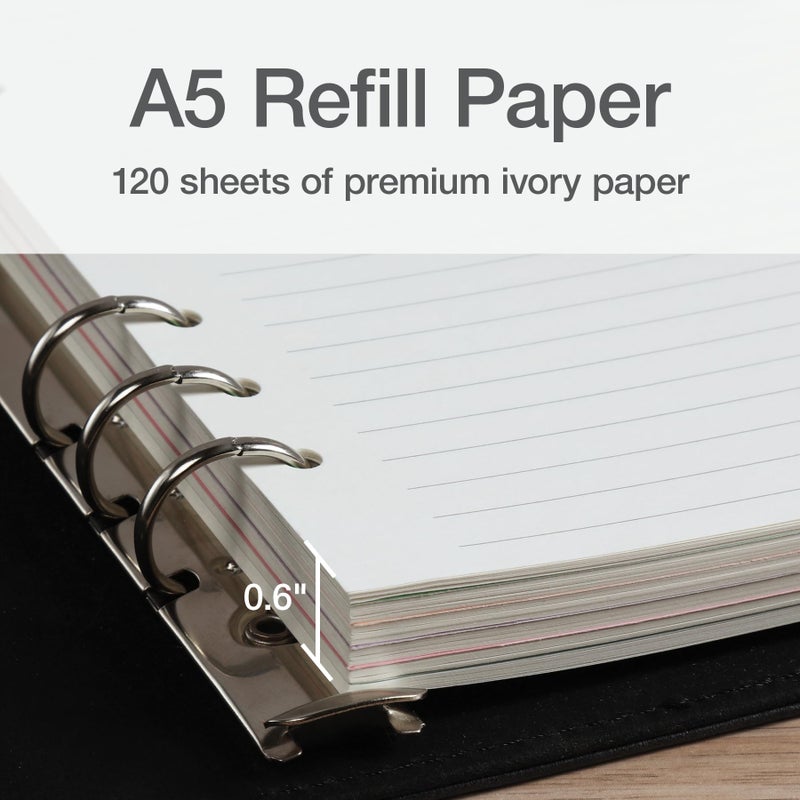 Oxford A5 Refill Paper, 6 Ring Lined Paper with Pastel Binder Dividers, 5 Tabs, 120 Sheets, 6 x 8.25 Inches, Notebook, Bullet Journal and Planner Inserts (1016731) - Image 3