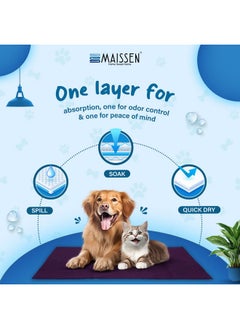 Maissen Pet Dry Sheet Large- Plum | Size-140Cm X100Cm | for All Pets | Waterproof Reusable Pee Pads for Dogs | Cat Mat | Washable Pet Dry Sheet | Training Pads for Dogs | Odor Remover | Quick Dry - pzsku/Z555EE6F80C99774C6BF0Z/45/_/1738306711/2c37a656-e066-4c59-94b8-fcf06a05d692