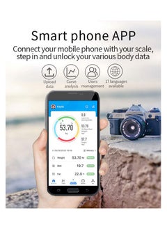 Iscale Weight Scale With Bluetooth,Wireless Scale for Body Weight, Body Composition Analyzer with Smartphone App for 14 Key Body Indicators(BMI/Weight/Body Fat/Resting Heart Rate)  - Image 5
