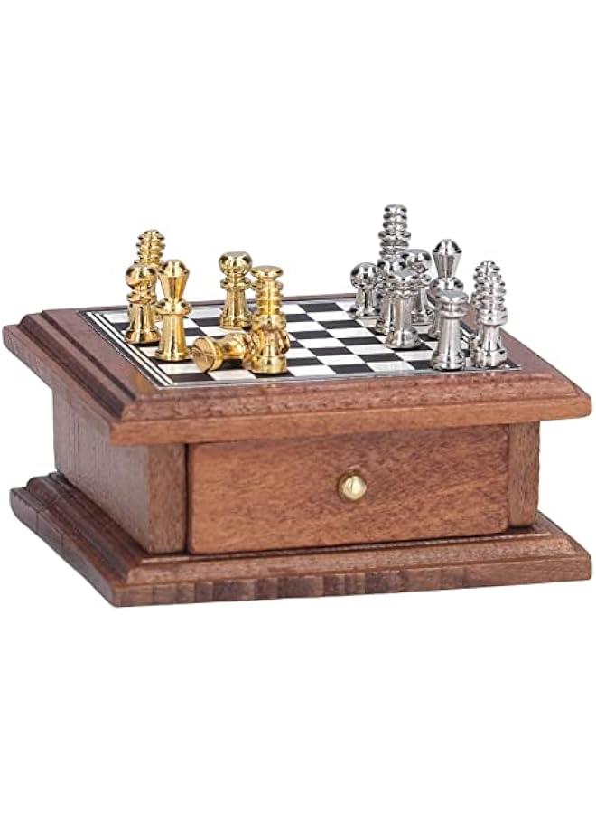 Chess Set Dollhouse Decoration, Miniature Chess Set 1:12 Exquisite Mini Chess Set Mini Household Decoration Home for Chess Playing Dollhouse Decoration - Image 4