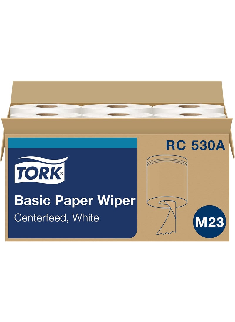 Tork Tork Centerfeed Hand Towel White Oneatatime Dispensing M23 Compatible 6 Rolls x 530 Sheets RC530  - Image 1