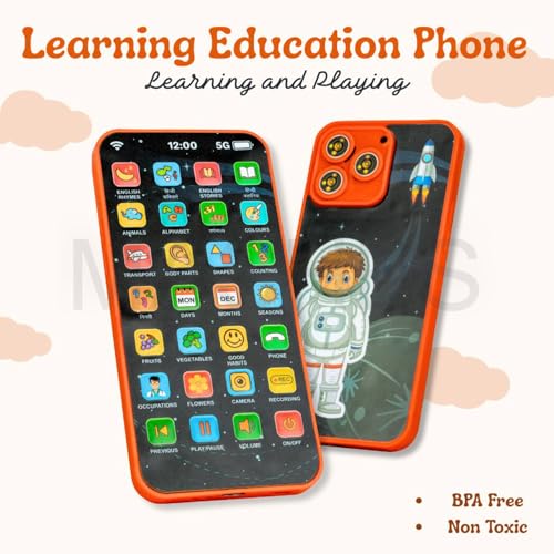 Mashes Kids Educational Mobile Phone Toy | Musical Instruments, Stories, Counting, Colours, Shapes, Fruits, Transport | Learning Smartphone Toy for Kids (Hindi and English Version) - Image 2
