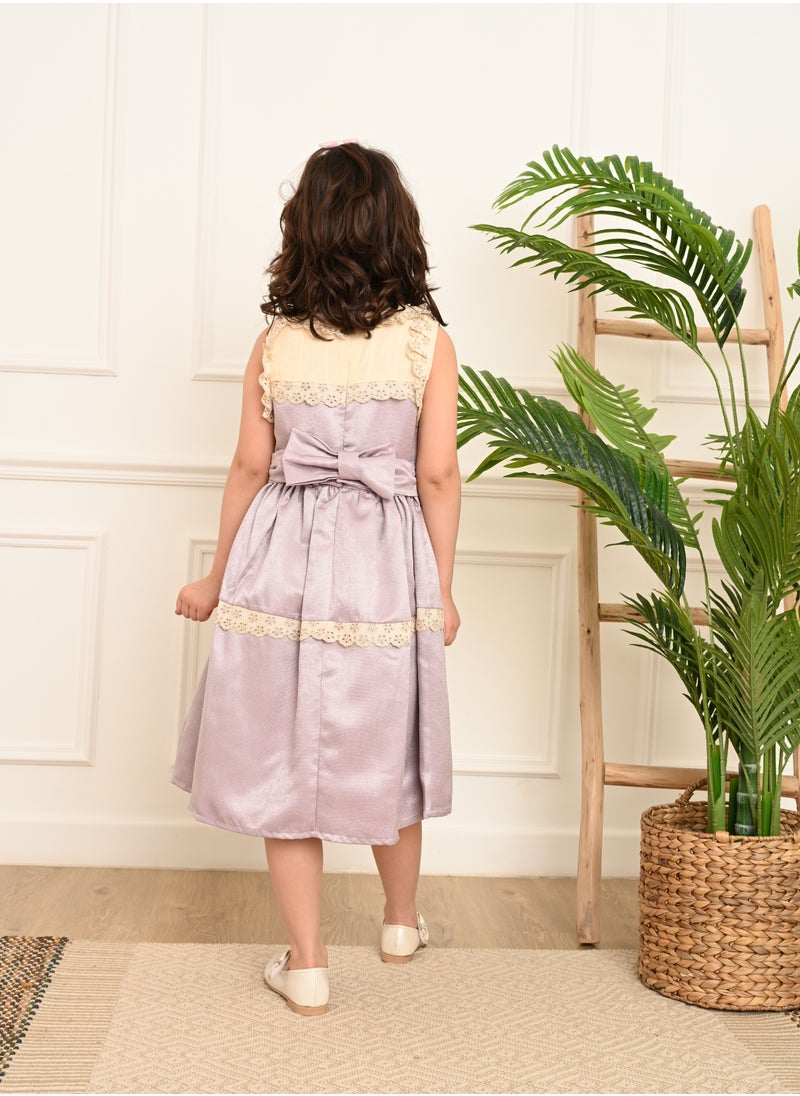 FULL JOY An  elegant and Beautiful Girls' Dress  , Purple  - Image 5