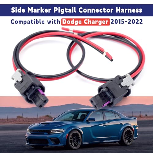 Dusledel Side Marker Pigtail Connector Harness Compatible with Dodge Charger 2015-2022, Side Marker Tail Light Connection Cable 2 PCS - Image 2