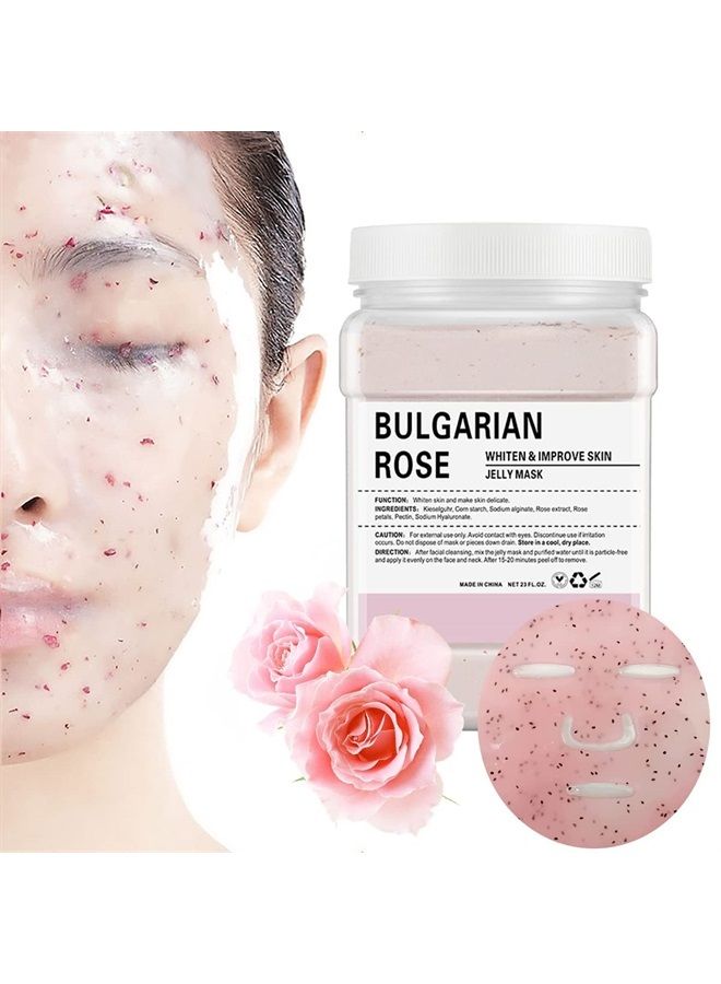 POZTL Jelly Mask Powder for Facials, Natural Rose Petals Jelly Face Mask, Professional Peel Off Hydro Face Mask Powder Leaves Skin Soft Moisturized and Revitalized, DIY SPA Rubber Mask Powder, 23 Fl O - Image 1