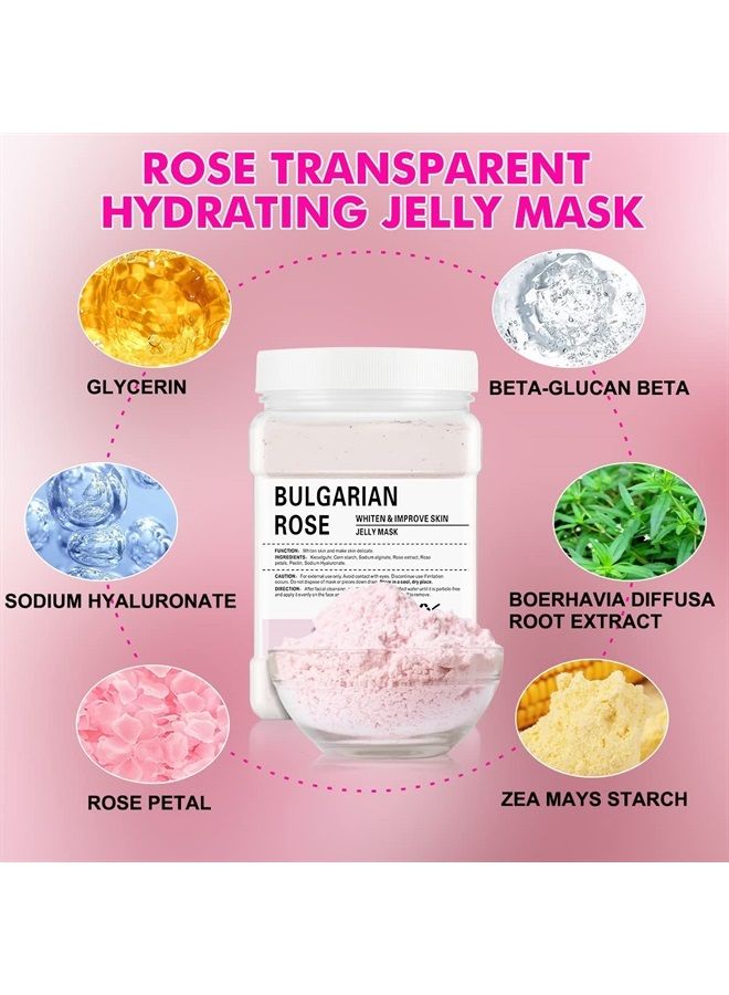 POZTL Jelly Mask Powder for Facials, Natural Rose Petals Jelly Face Mask, Professional Peel Off Hydro Face Mask Powder Leaves Skin Soft Moisturized and Revitalized, DIY SPA Rubber Mask Powder, 23 Fl O - Image 3