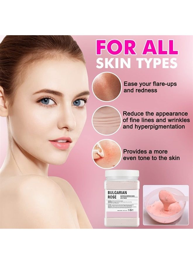 POZTL Jelly Mask Powder for Facials, Natural Rose Petals Jelly Face Mask, Professional Peel Off Hydro Face Mask Powder Leaves Skin Soft Moisturized and Revitalized, DIY SPA Rubber Mask Powder, 23 Fl O - Image 2