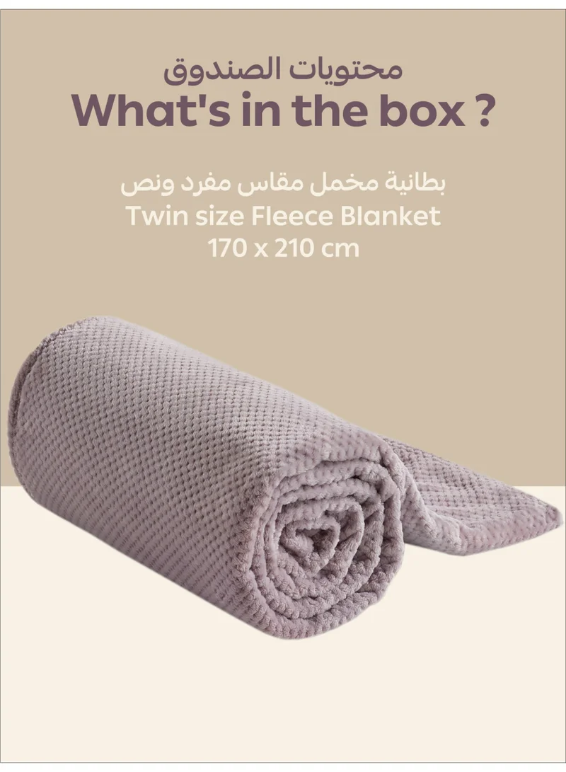 Donetella Fleece Blanket, Single Size 170x210 cm, 300 GSM, Waffle Texture - Lightweight Ultra Soft & Warm Solid Throw Blanket, Cozy for Sofa, Bed & Couch