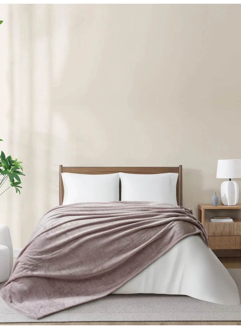 Donetella Fleece Blanket, Single Size 170x210 cm, 300 GSM, Waffle Texture - Lightweight Ultra Soft & Warm Solid Throw Blanket, Cozy for Sofa, Bed & Couch
