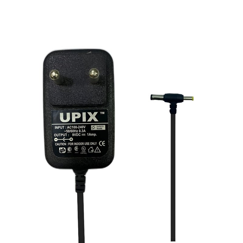 Upix 9V 1A Power Adapter (with DC & Sony Pin), Power Supply AC Input 100-240 V for Music Keyboard, Piano, Guitar Pedals, Certain Audio Equipment, Toys, Cordless Phones, Electronic & IT Gadgets - Image 1