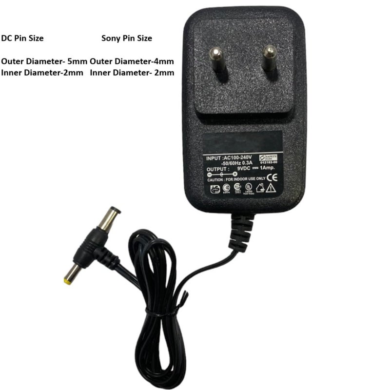 Upix 9V 1A Power Adapter (with DC & Sony Pin), Power Supply AC Input 100-240 V for Music Keyboard, Piano, Guitar Pedals, Certain Audio Equipment, Toys, Cordless Phones, Electronic & IT Gadgets - Image 4