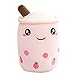 hitoshe Boba Plushie 137 in Boba Plush Pillow Toy Hugging Pillow Gifts Pink Strawberry - Image 4