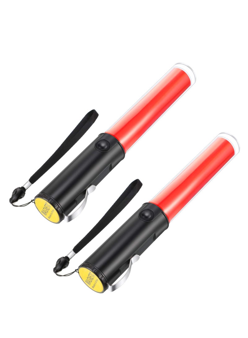Traffic Wand, 2 Pieces LED Light Signal Safety Wand Work Flashlight with Flashing Modes & Lanyard, Emergency for Outdoor Camping Hiking, 11 Inch - Image 1