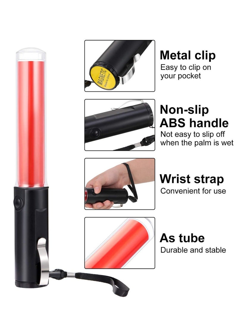 Traffic Wand, 2 Pieces LED Light Signal Safety Wand Work Flashlight with Flashing Modes & Lanyard, Emergency for Outdoor Camping Hiking, 11 Inch - Image 2