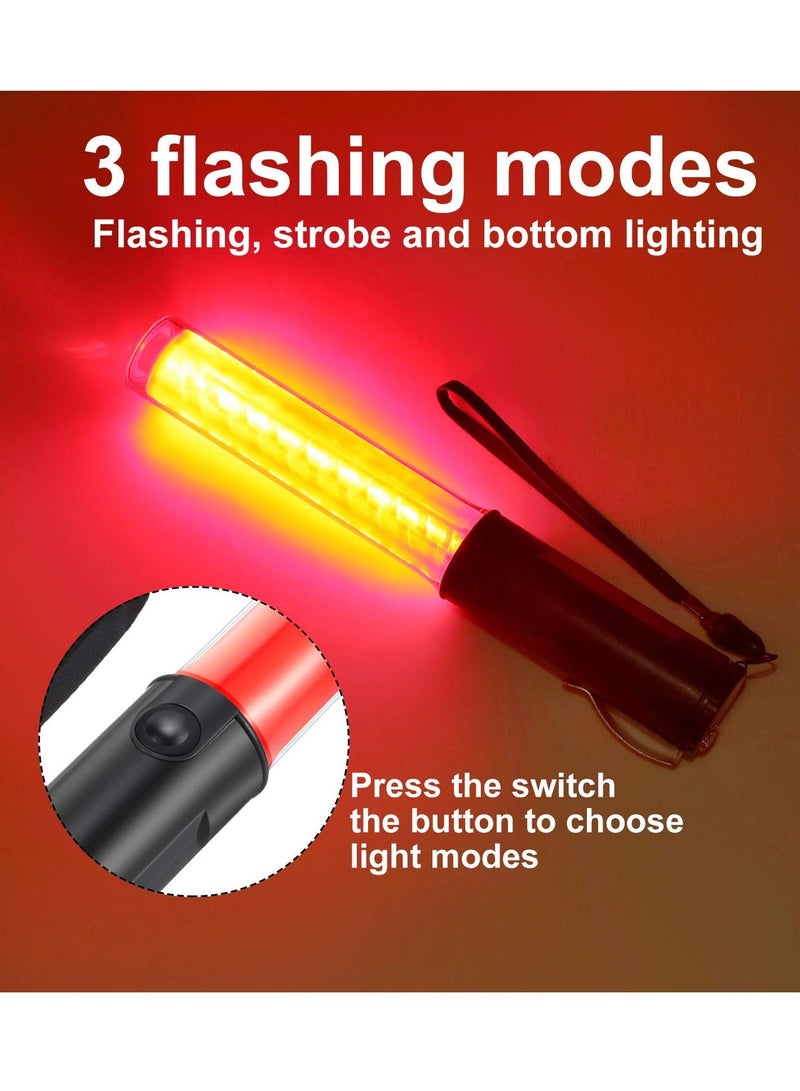 Traffic Wand, 2 Pieces LED Light Signal Safety Wand Work Flashlight with Flashing Modes & Lanyard, Emergency for Outdoor Camping Hiking, 11 Inch - Image 3