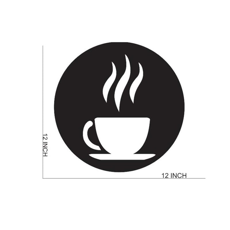 300Sparkles Coffee Corner Wooden Wall Decor Round Wall Hanging Frame Best For Home Living Room Dinning Area Kitchen Cafe Office Decoration For Coffee Lovers Decorative Item Black 12 x 12 Inch - Image 4