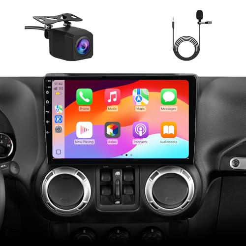 AWESAFE Car Radio Stereo Upgrade for Jeep Wrangler JK 20072018 Dodge Ram Android 13 with Wireless CarPlay Android Auto - Image 1