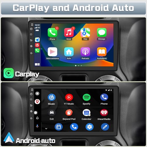 AWESAFE Car Radio Stereo Upgrade for Jeep Wrangler JK 20072018 Dodge Ram Android 13 with Wireless CarPlay Android Auto - Image 3
