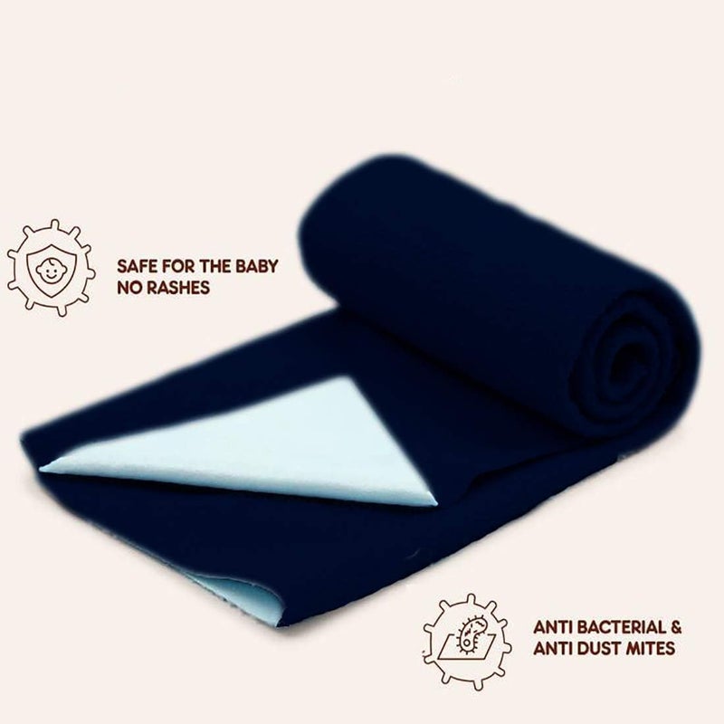 Edenwald Waterproof Quick Dry Sheet for Baby | Baby Rubber Sheet | (Navy Blue_Medium (100cm x 70cm) - Image 2