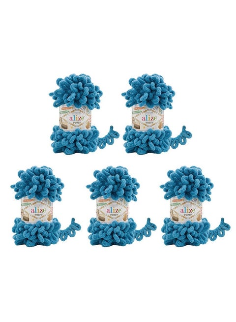 5 Pcs Alize Puffy 294 Micropolyester Hand Knitting Yarn For Blanket